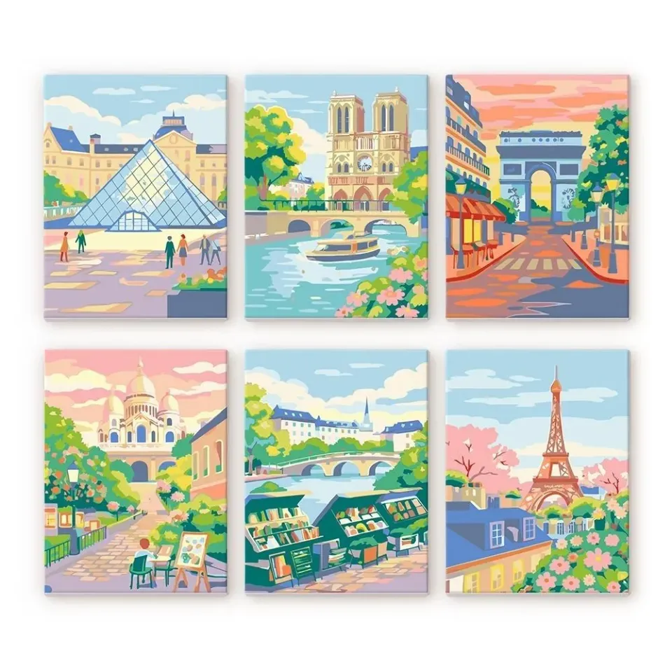 Figured'Art Parijse Dromen mini schilderen op nummer 6x 15x20 cm Parijs