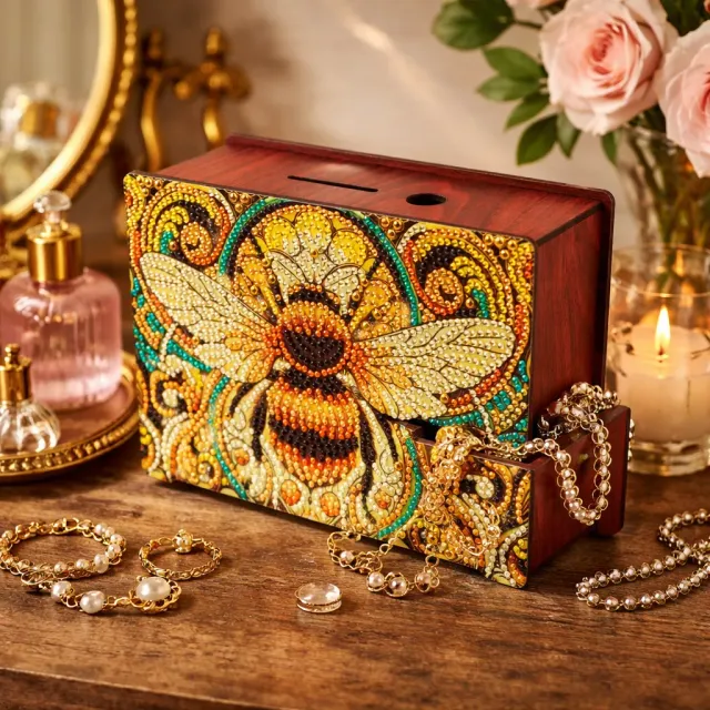 Craft Buddy Crystal Art Golden Bee spaarpot geldkistje