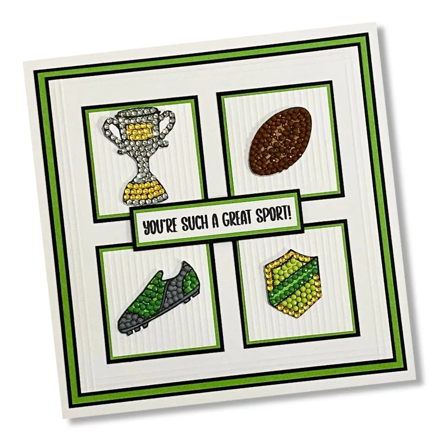Craft Buddy Crystal Art You're Such A Great Sport stempelset A6 voetbal