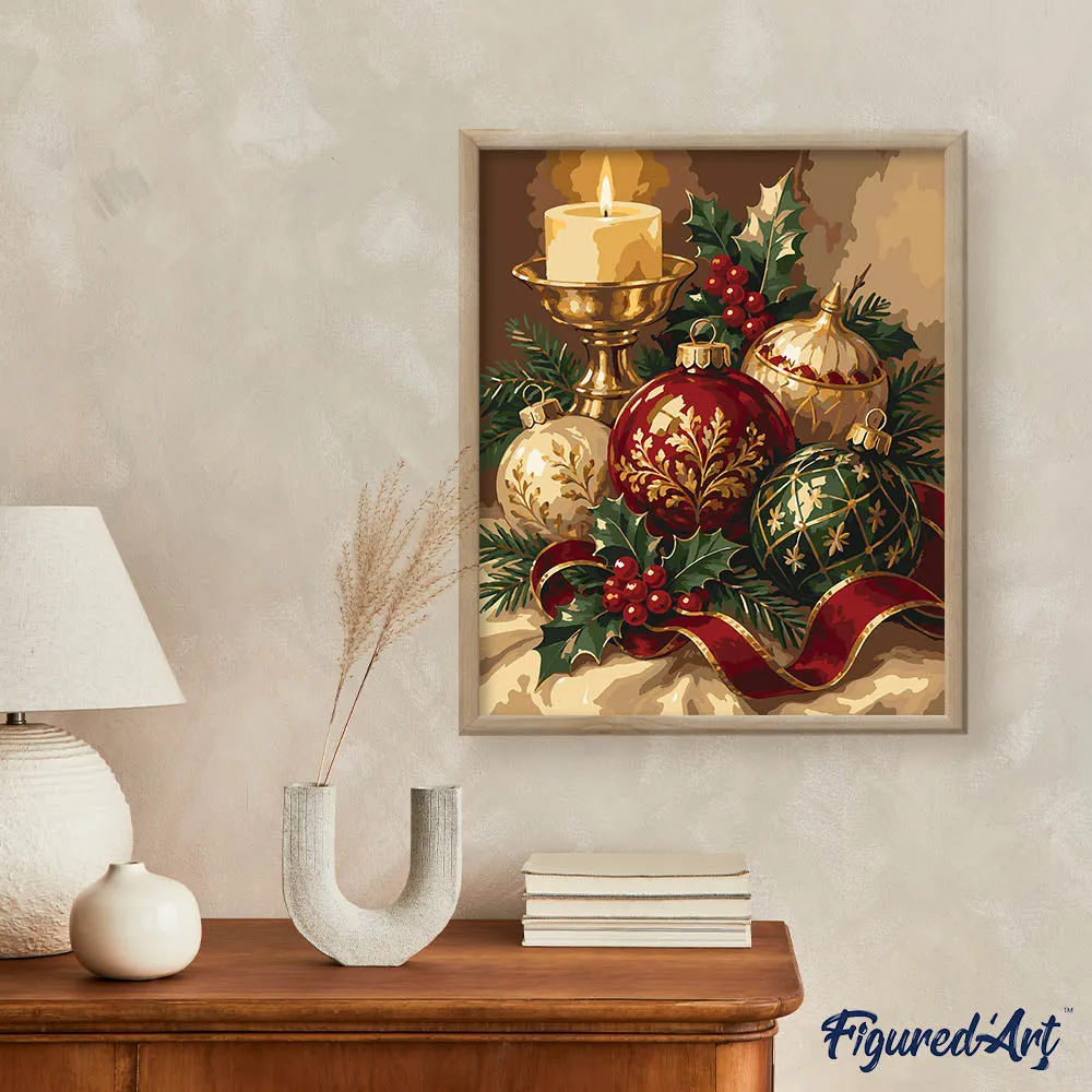 Figured'Art Feestelijke Kerstdecoraties schilderen op nummer 40x50 cm winter