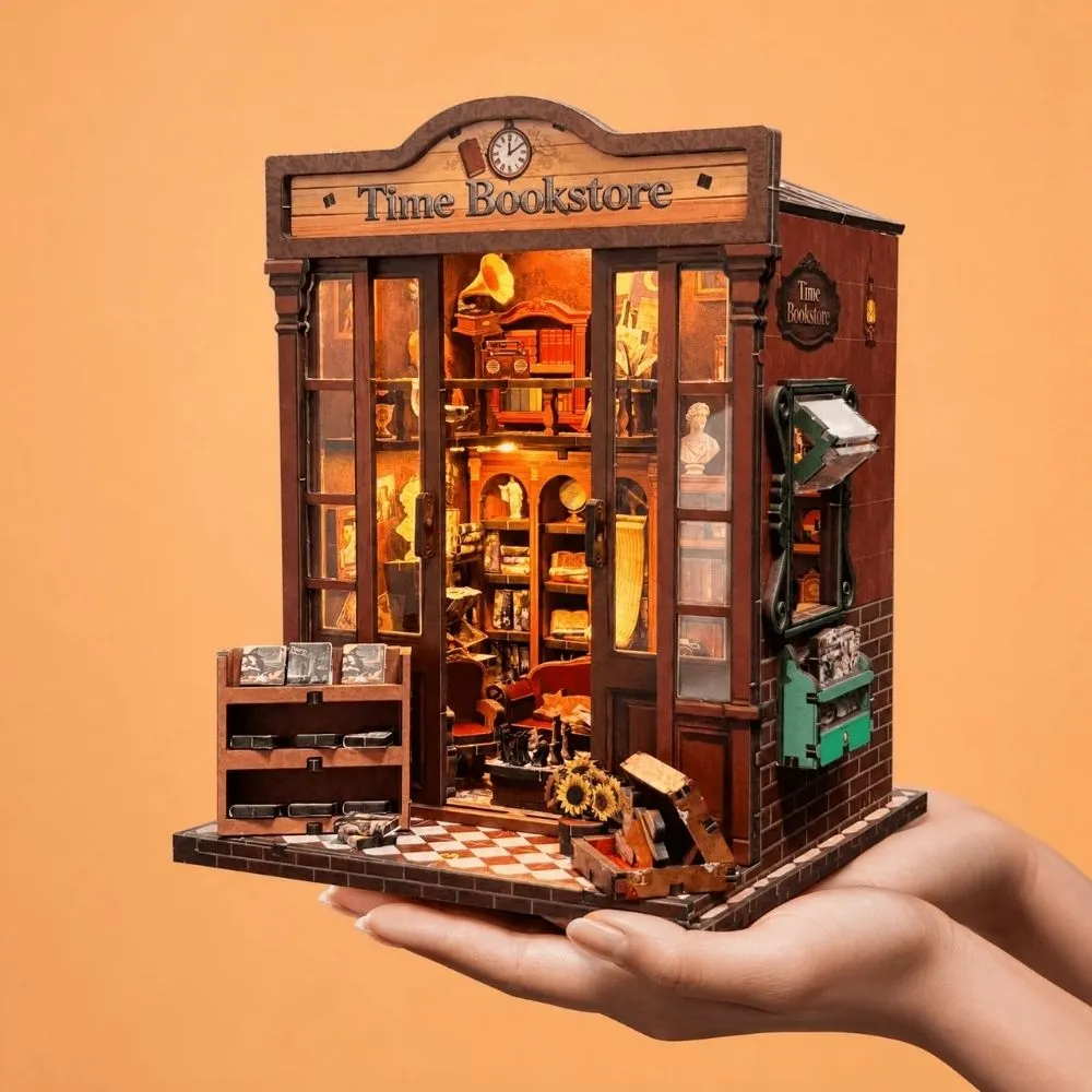 Figured'Art Tijd Boekhandel miniatuurhuisje 3D puzzel LED