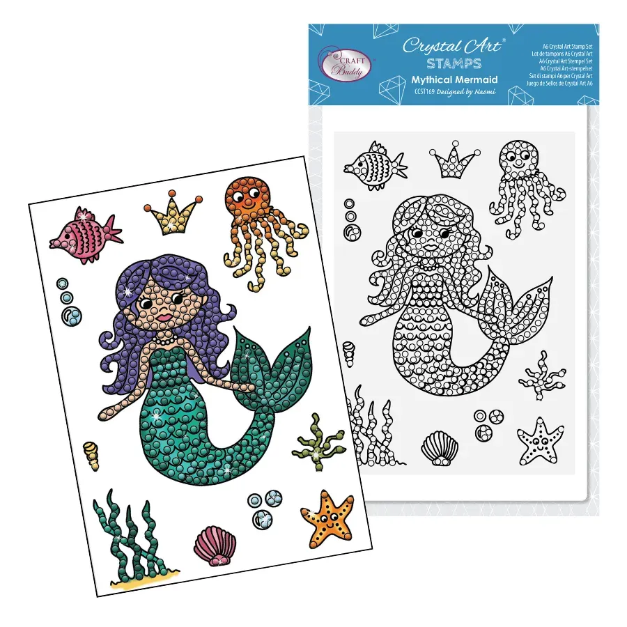 Crystal Art Mythical Mermaid stempels set A6 11-delig