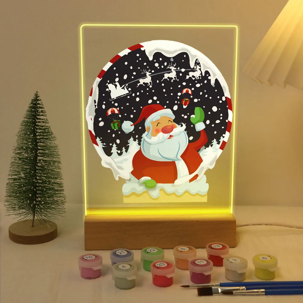 Figured'Art Kerstman 06 schilderen op nummer 15x20cm met LED
