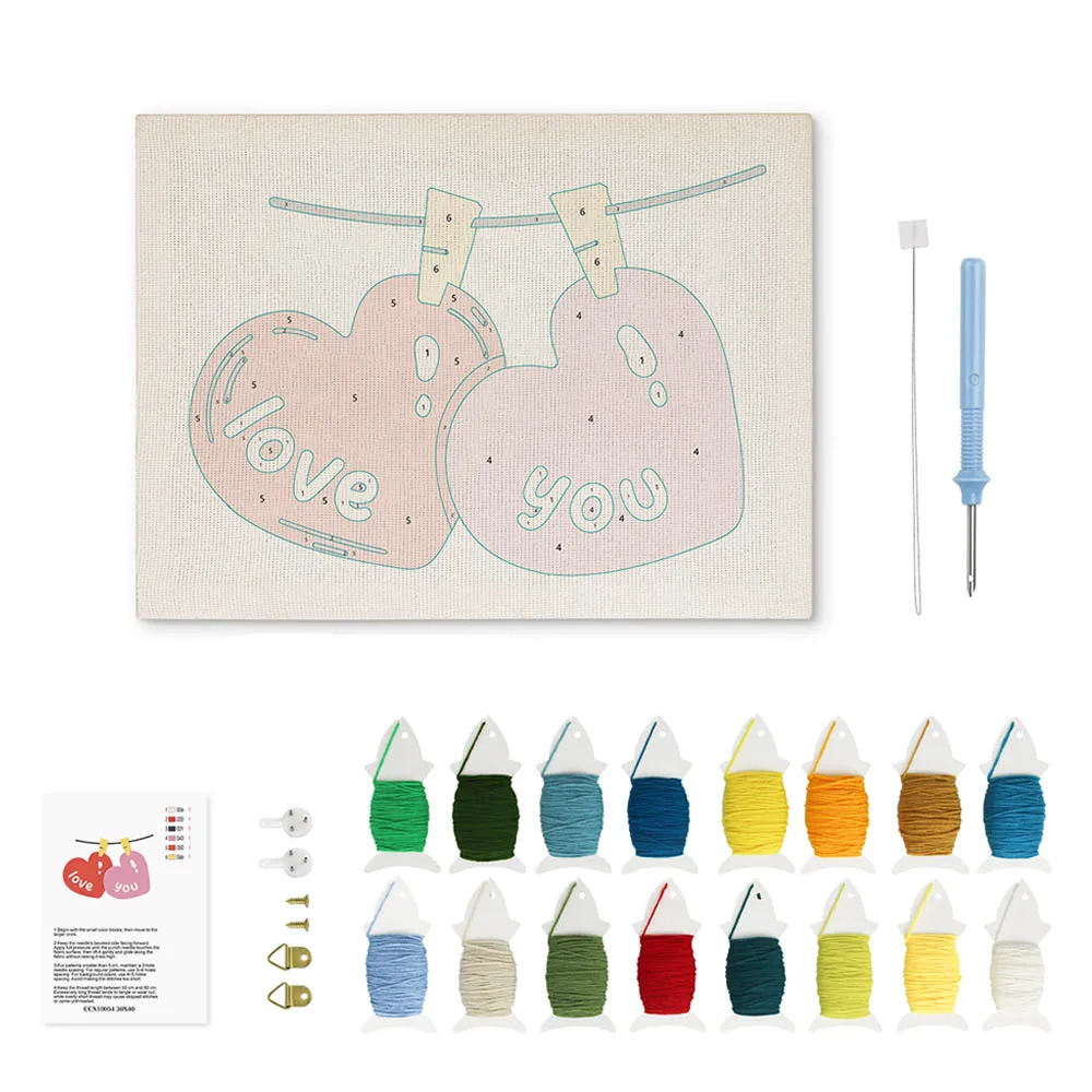Figured'Art Liefde in de Lucht punch needle 20x30 cm frame
