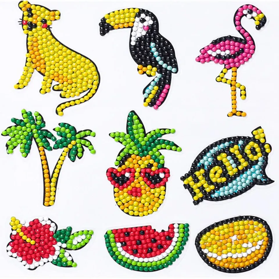 Figured'Art Hallo Stickerset Diamond Painting Rond 9 Stuks