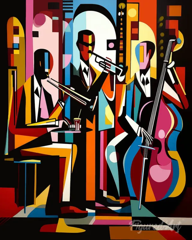 Figured'Art Jazzband abstract diamond painting full drill 20x25cm