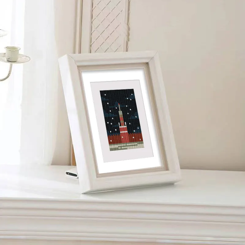 Figured'Art Vlinder Toren mini diamond painting 2x 15x20cm full drill