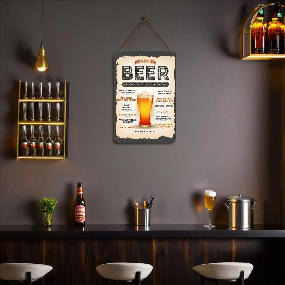 Figured'Art Bier Wereld metalen poster schilderen op nummer 30x20