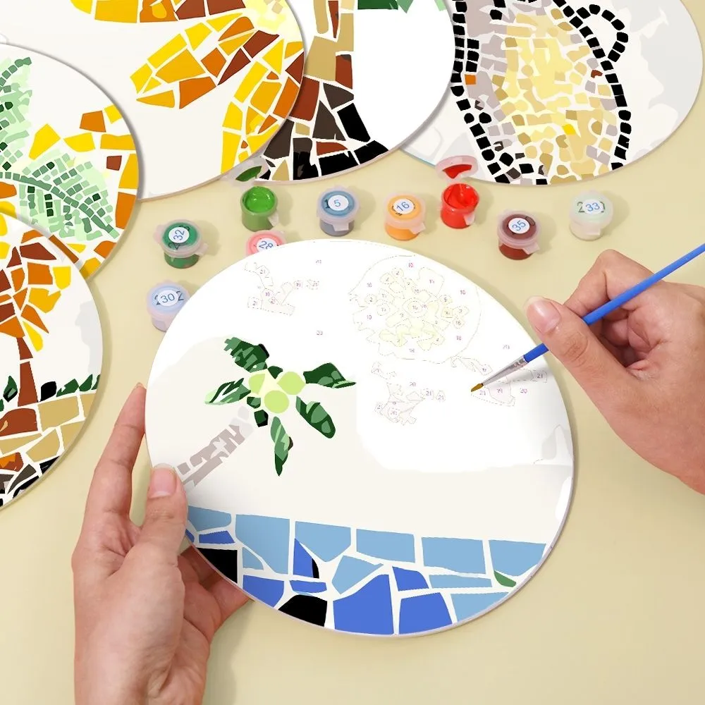 Figured'Art Botanisch Schilderen op Nummer Placemats 20cm 6st