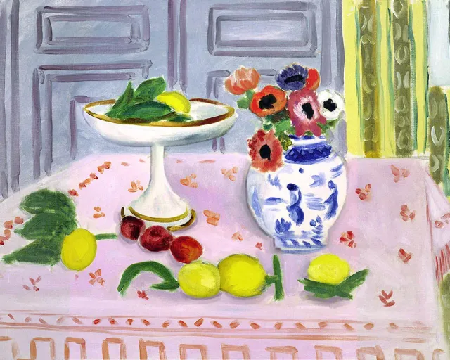 Figured'Art Het roze tafelkleed Matisse diamond painting 40x50 cm
