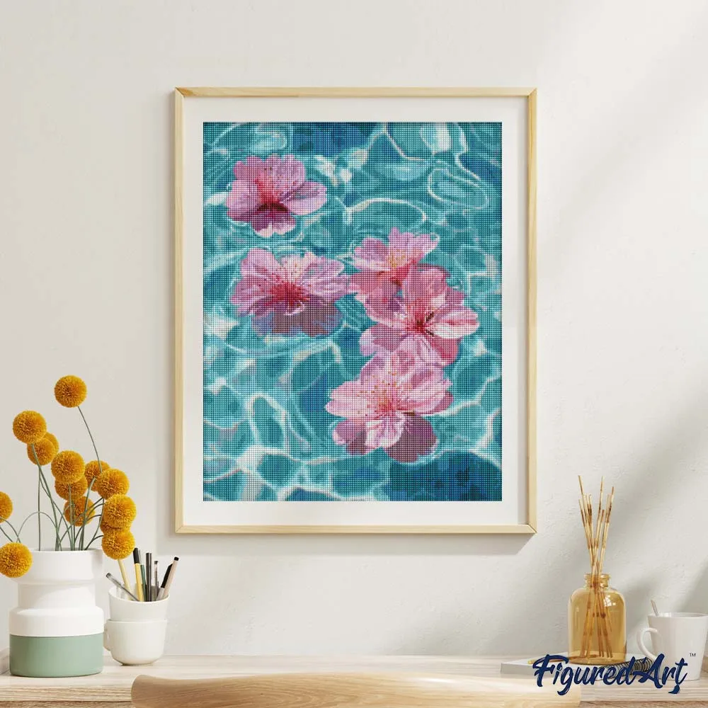 Figured'Art Drijvende Kersenbloesem diamond painting 40x50 cm full drill