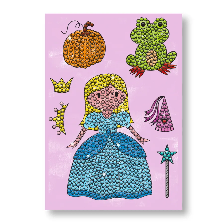 Craft Buddy Princess Crystal Art stempelset A6 prinses 7 stuks