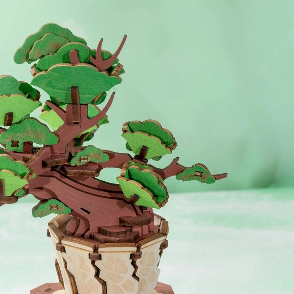 Figured'Art Altijdgroene Pijnboom Bonsai 3D puzzel 115-delig groen