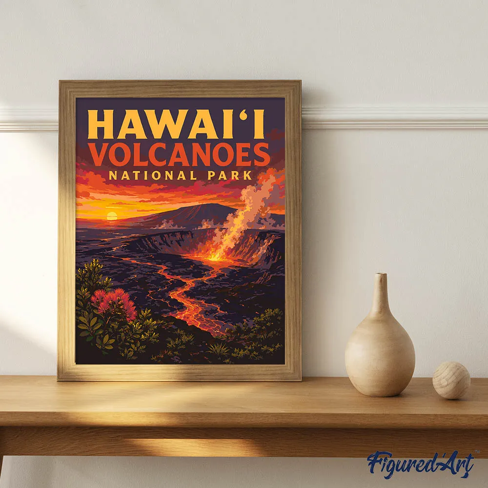 Figured'Art Hawaii Volcanoes National Park schilderen op nummer 40x50cm landschap