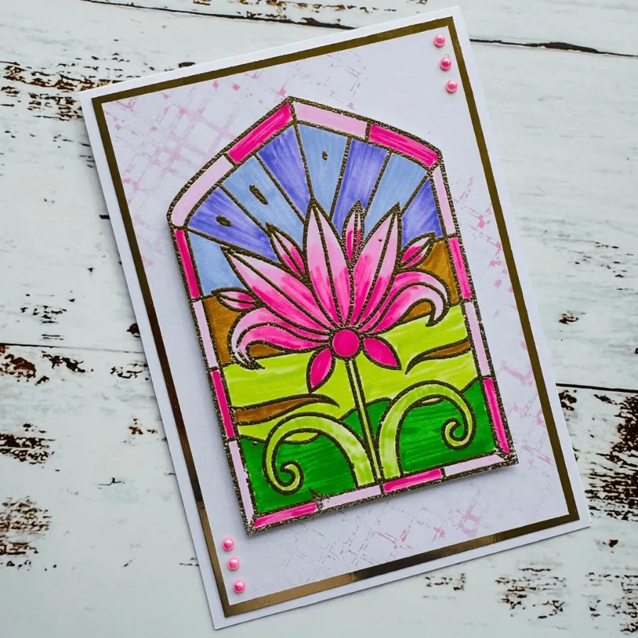 Craft Buddy Floral Radiance stempel glas-in-lood bloem A6