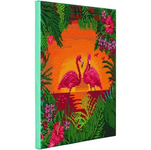 Craft Buddy Crystal Art Fancy Flamingos canvas diamond painting 30x30