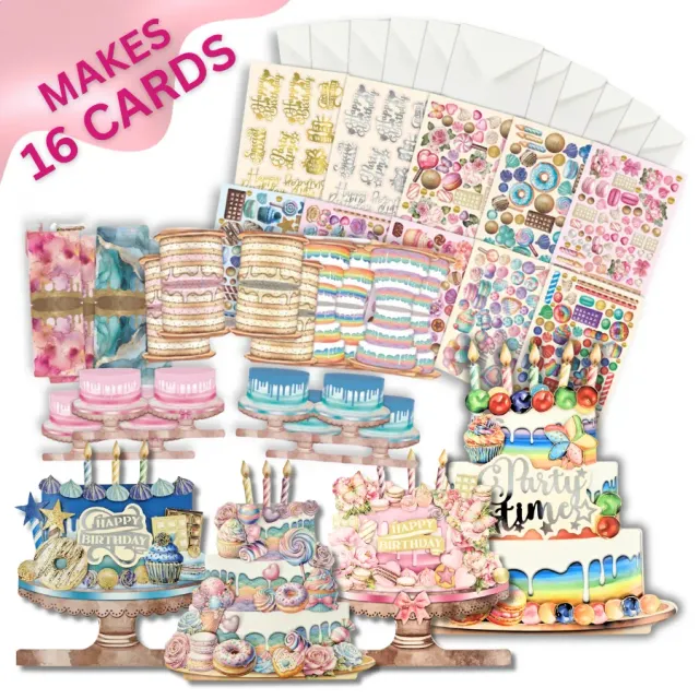 Craft Buddy Celebration Cakes kaartenmaakset 16 kaarten