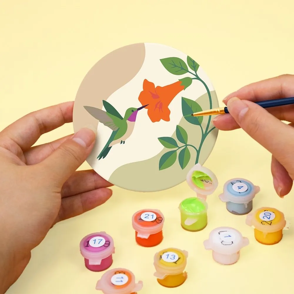 Figured'Art Dans van Kolibries onderzetters schilderen 10cm 6 stuks