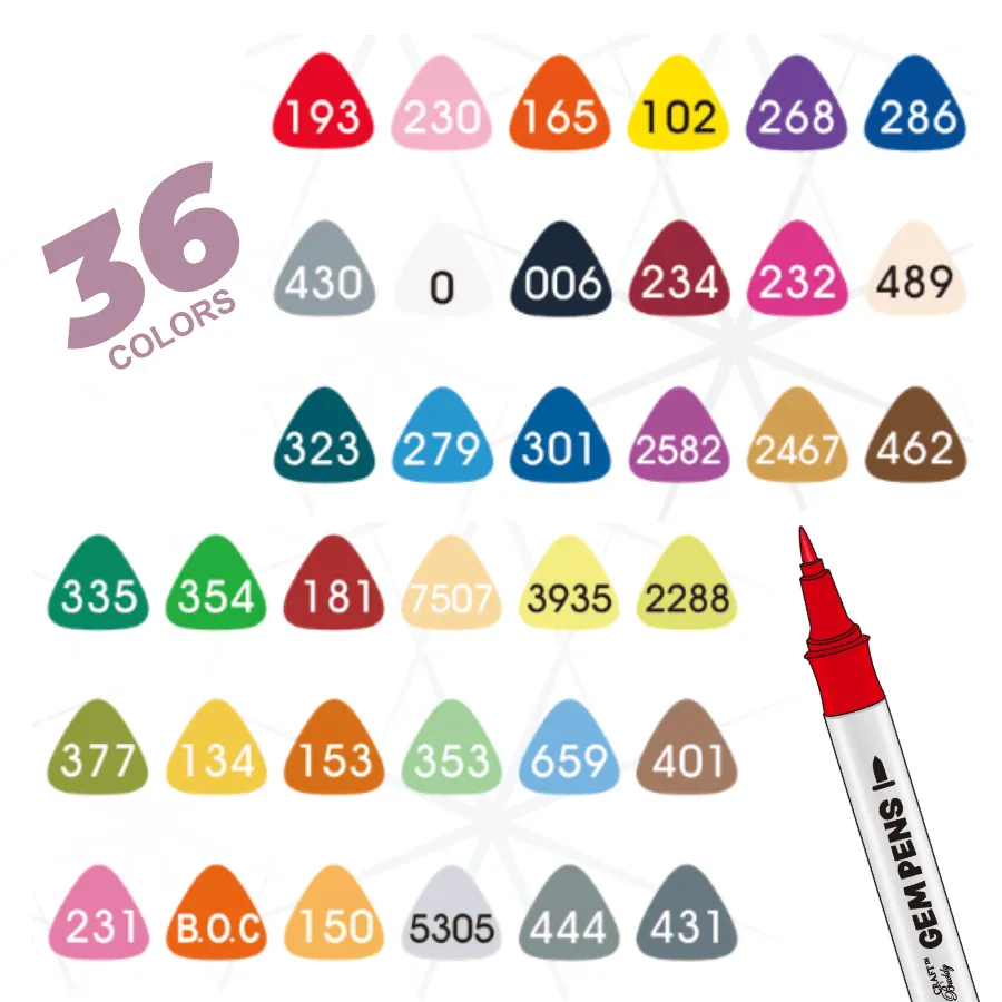 Craft Buddy Crystal Art Gem Pens stiften 36 stuks
