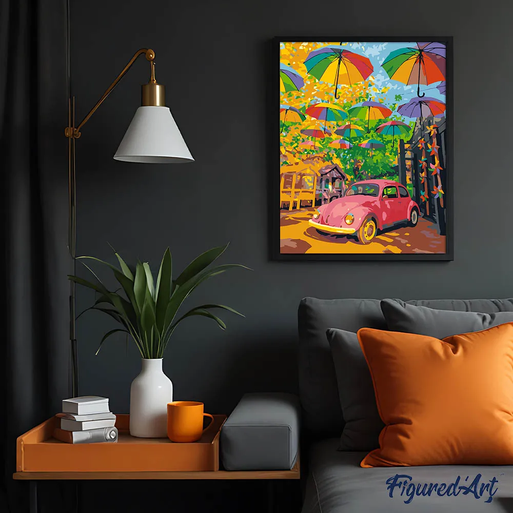 Figured'Art Balat Istanbul parapluestraat schilderen op nummer