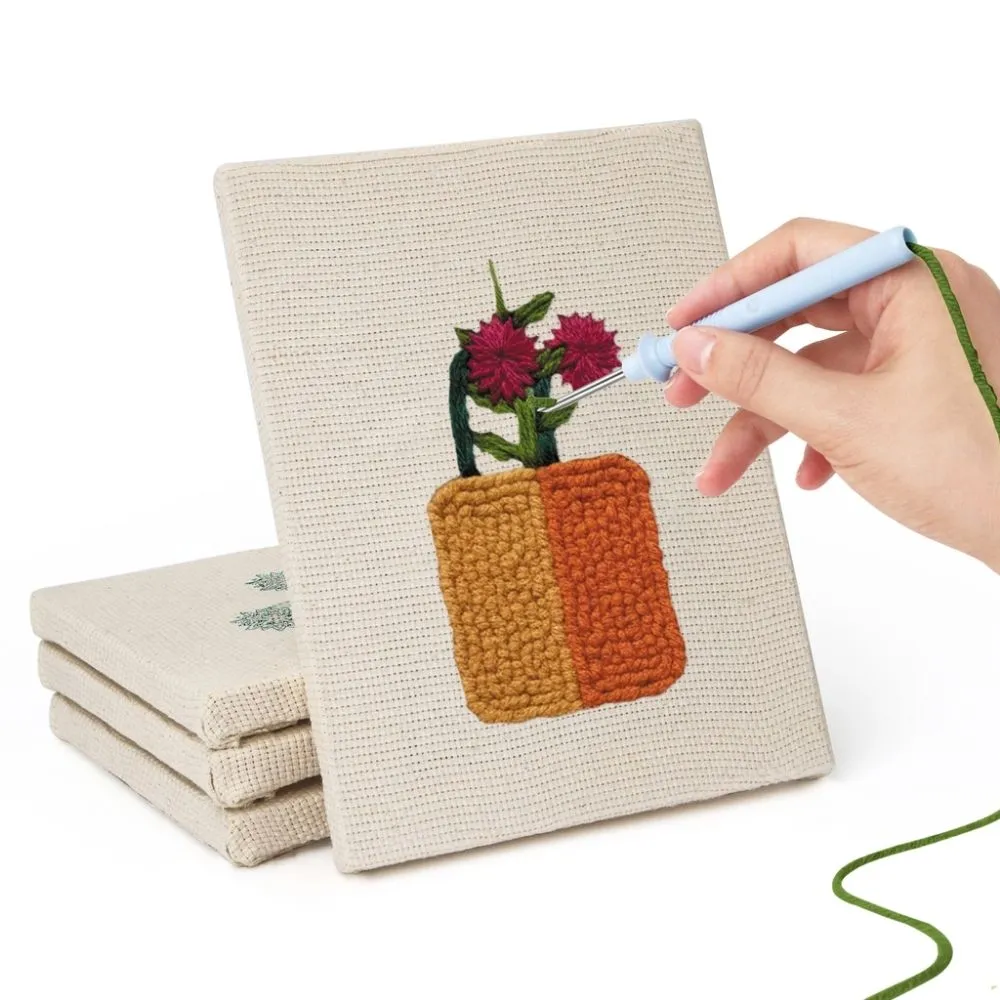 Figured'Art Bloeiende Mini Potjes punch needle set 4 stuks bloemen