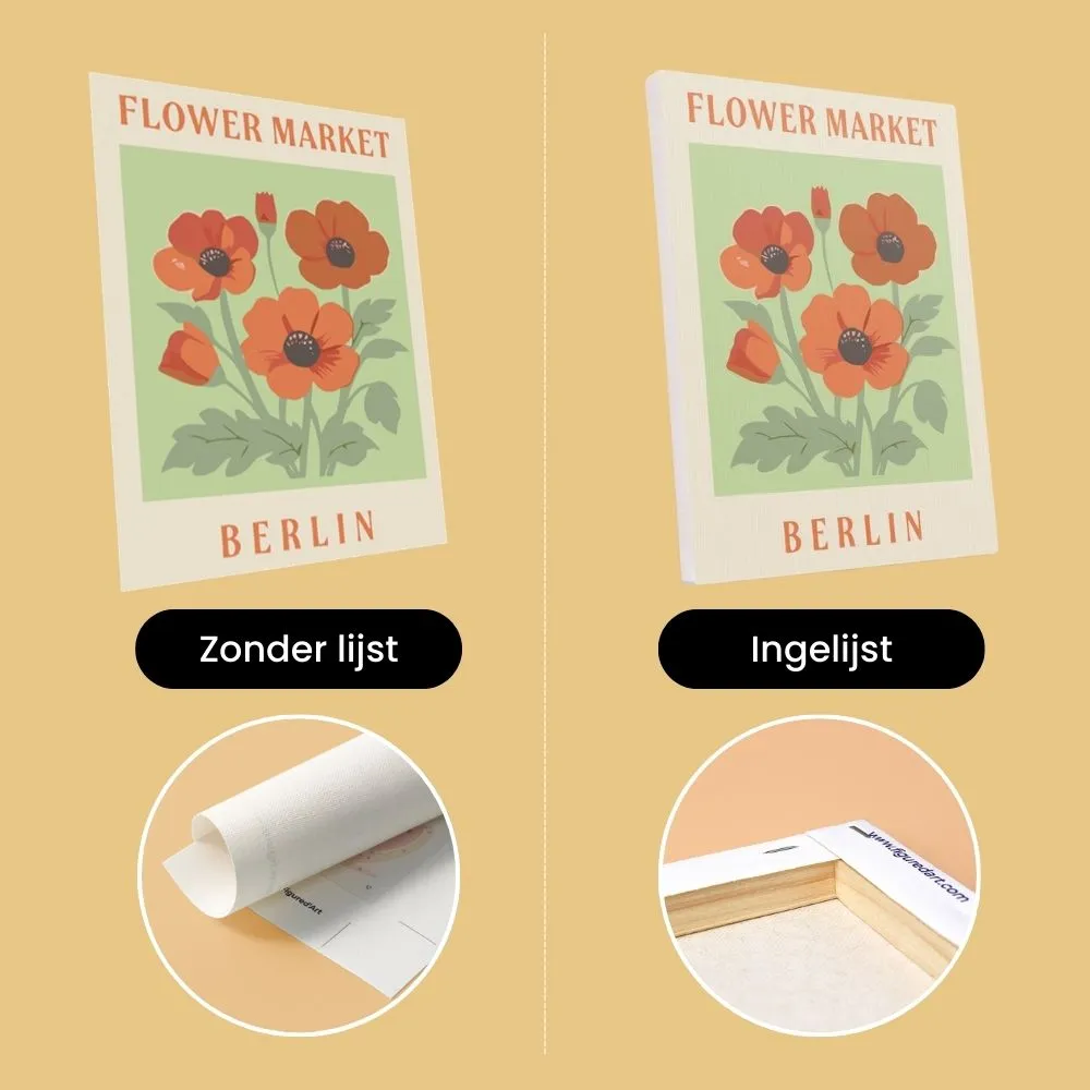 Figured'Art Bloemenmarkt 2 mini schilderen op nummer 15x20cm 6 stuks bloemen