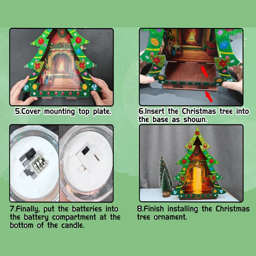 Craft Buddy Crystal Art Christmas Tree LED-kaars 3D decoratie 35cm