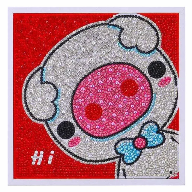 Figured'Art Varken diamond painting 20x20 cm rond met fotolijst kinderen