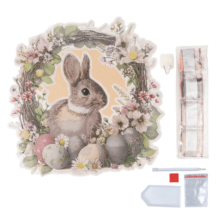 Craft Buddy Crystal Art Boho Bunny krans 35 cm konijn