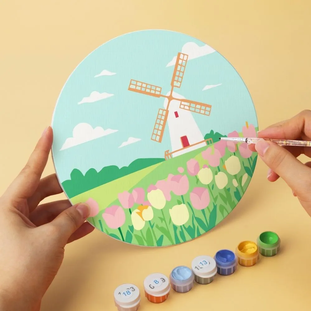 Figured'Art Mini Dromerige landschappen 1 schilderen op nummer 6x Ø20cm
