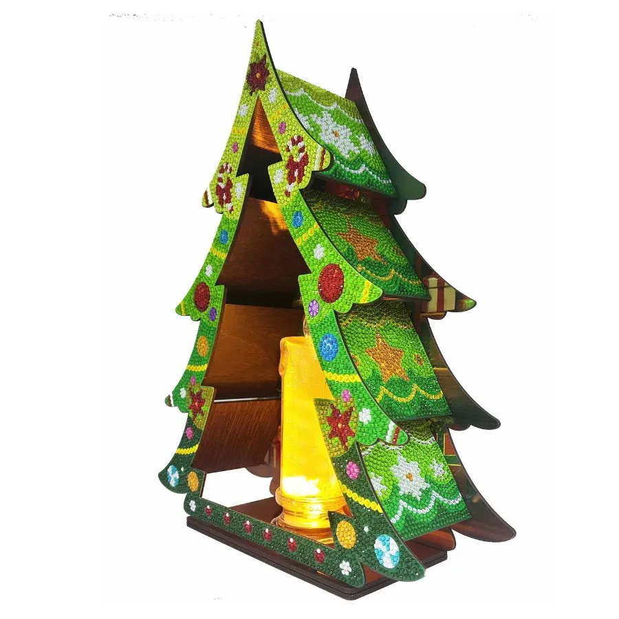 Craft Buddy Crystal Art Christmas Tree LED-kaars 3D decoratie 35cm