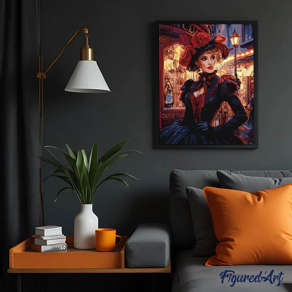 Figured'Art Parijse dame schilderen op nummer 40x50cm portret