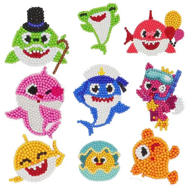 Figured'Art Zeedieren diamond painting stickers 9 stuks kinderen