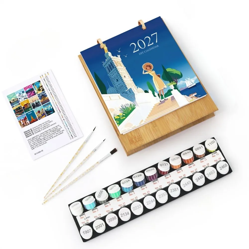 Figured'Art Reizen door de Wereld schilderen op nummer kalender 2027