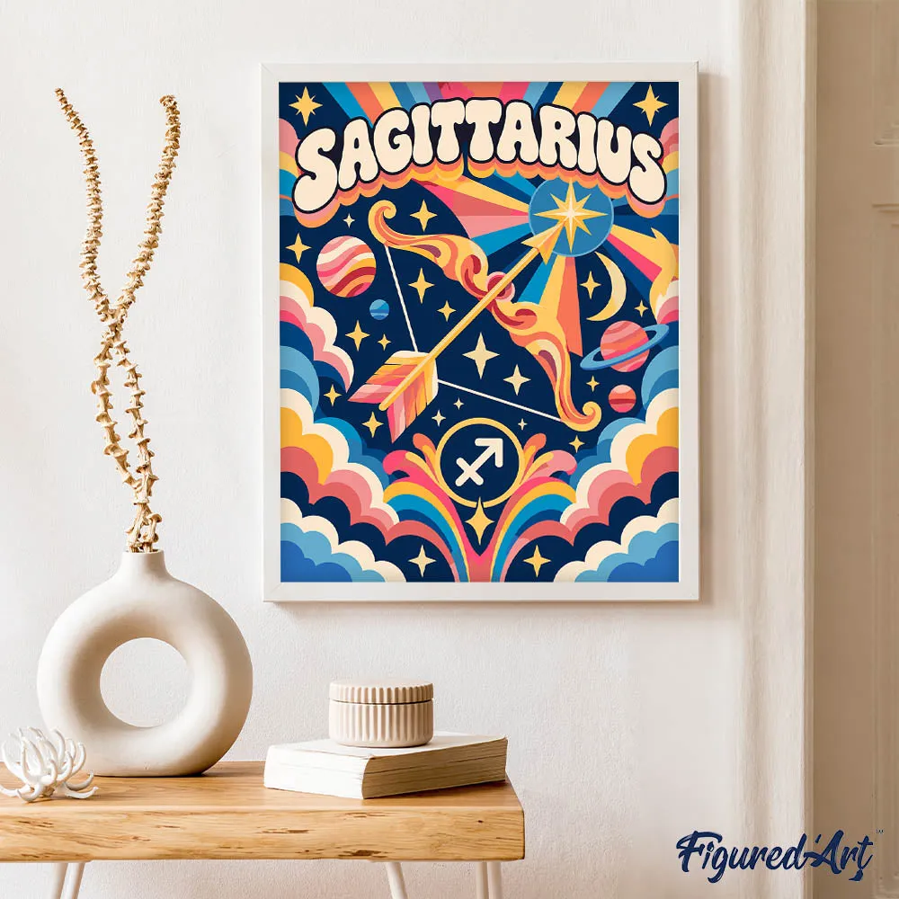 Figured'Art Retro Sterrenbeeld Boogschutter schilderen op nummer