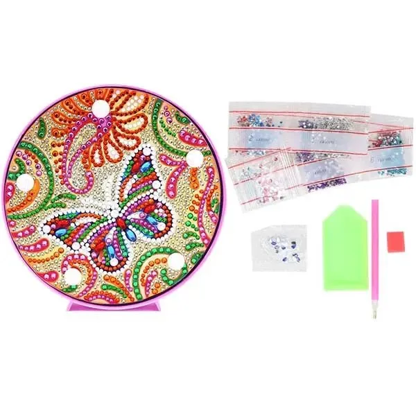 Figured'Art Vlinder LED-lamp diamond painting 15cm