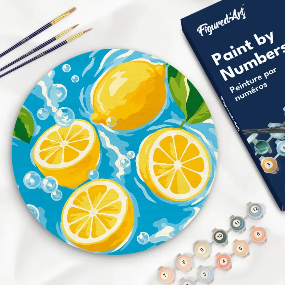 Figured'Art Citrusbries schilderen op nummer houten schijf 30 cm