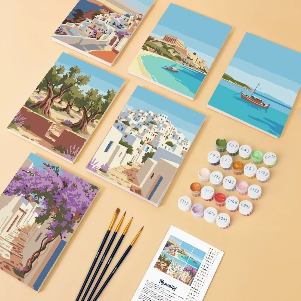 Figured'Art Santorini Dromen mini schilderij 6x15x20cm set