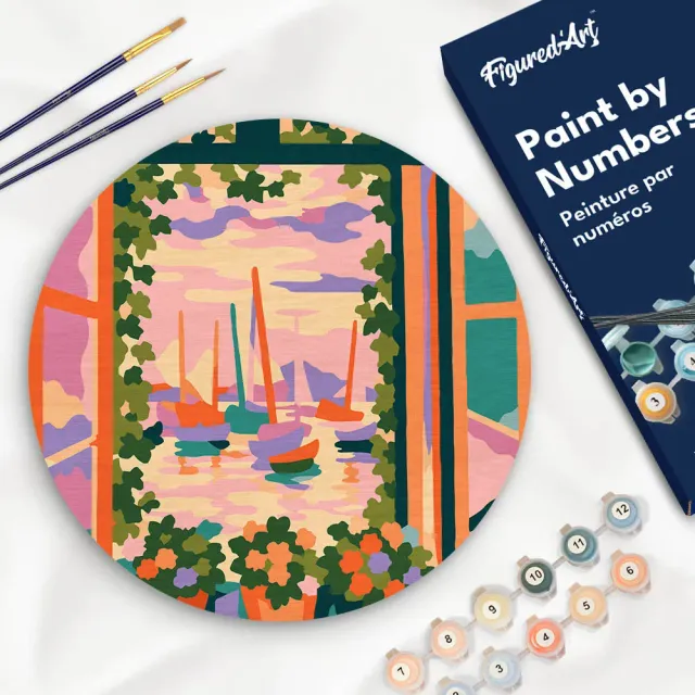 Figured'Art Het open raam Matisse schilderen op nummer Ø30cm hout