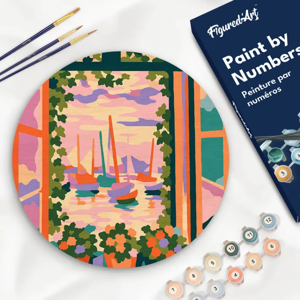 Figured'Art Het open raam Matisse schilderen op nummer Ø30cm hout