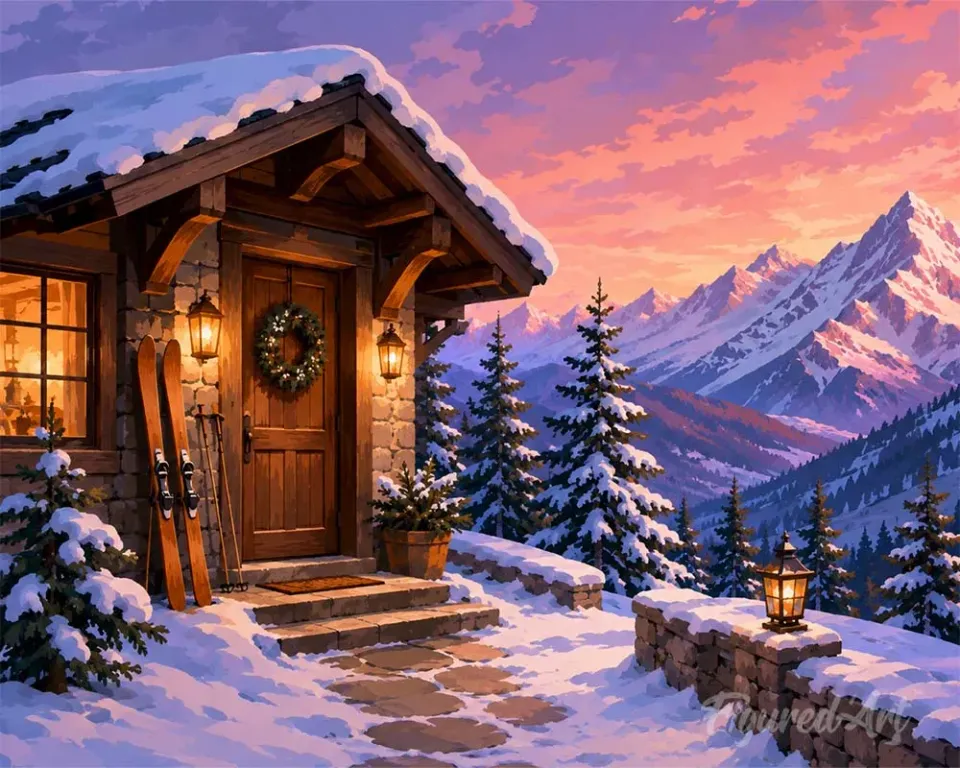 Figured'Art Gezellige Winterhut diamond painting full drill winter