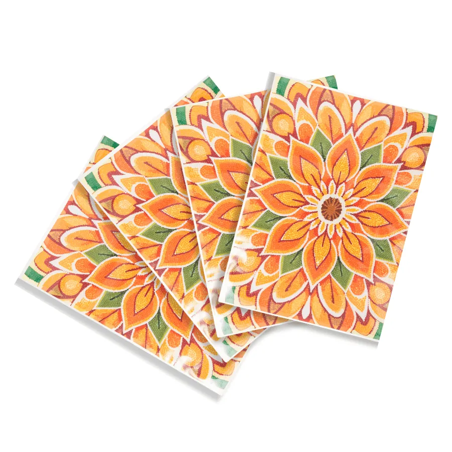Craft Buddy Crystal Art Flower placemats set van 4 oranje