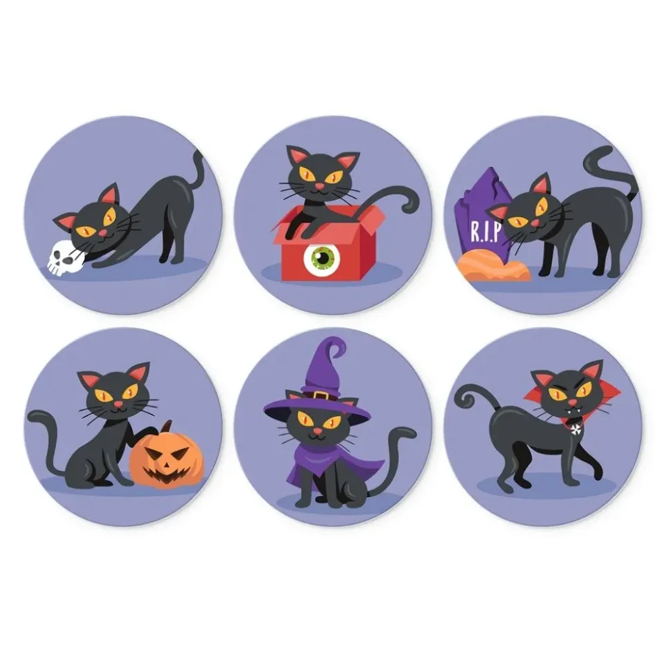 Figured'Art Mini Serie Katten en Hekserij schilderen op nummer Ø20cm 6 stuks