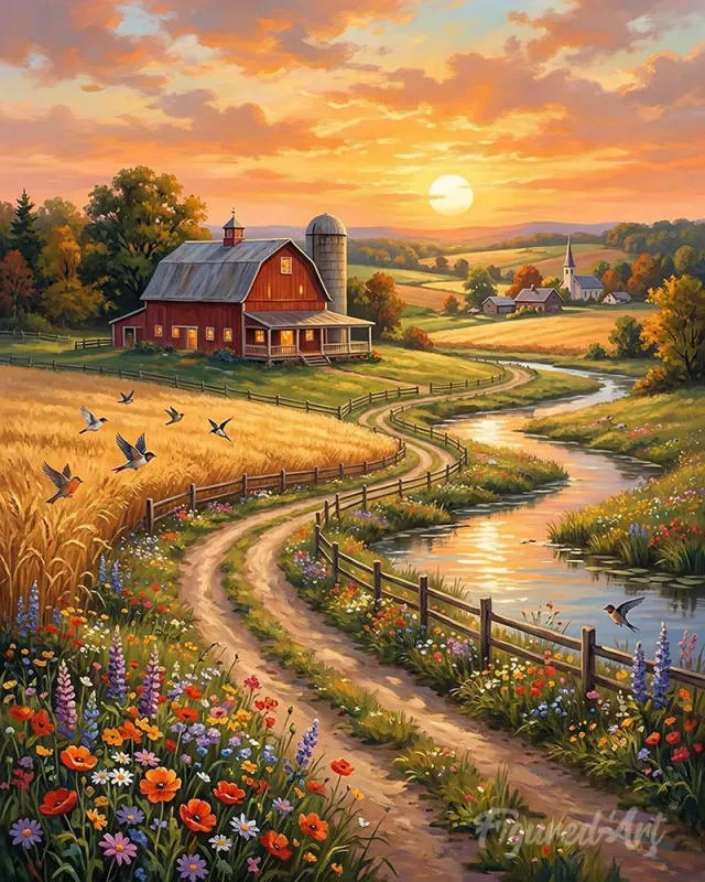 Figured'Art Landweg schilderen op nummer 40x50 cm landschap