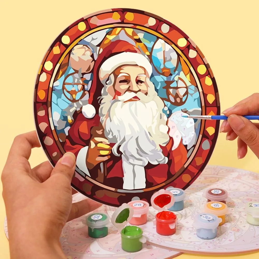 Figured'Art Kerstcadeau schilderen op nummer tafelsets 20cm 6 stuks