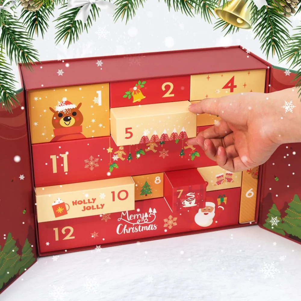 Figured'Art Gezellig & Feestelijk schilderen op nummer adventskalender rood 12 deurtjes