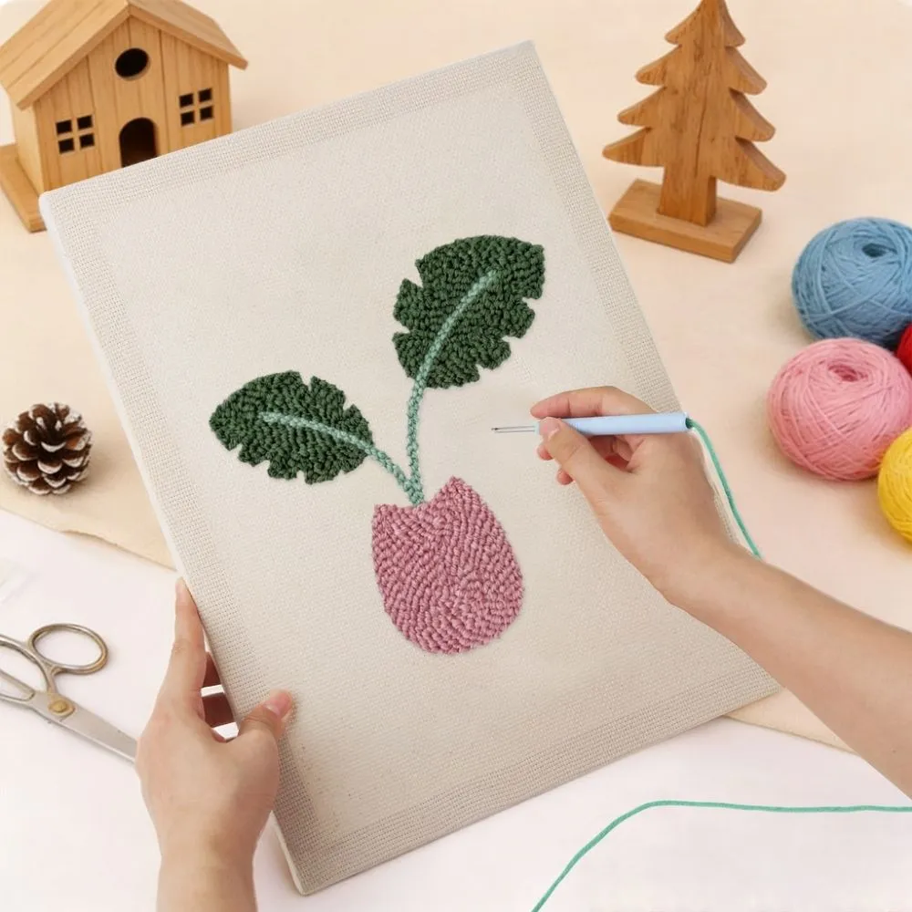 Figured'Art Tropische Bloei punch needle pakket 20x30 cm planten