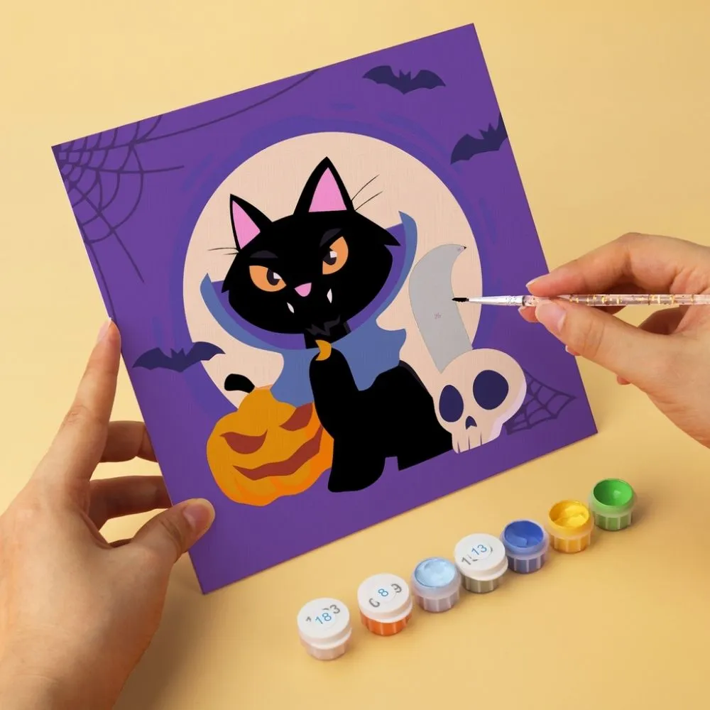 Figured'Art Mini Serie Speelse Halloweenkatten schilderen op nummer 6x20x20cm