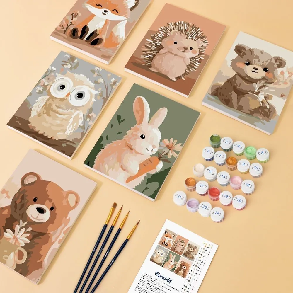 Figured'Art Mini Bosportretten 2 schilderen op nummer 15x20cm 6 stuks