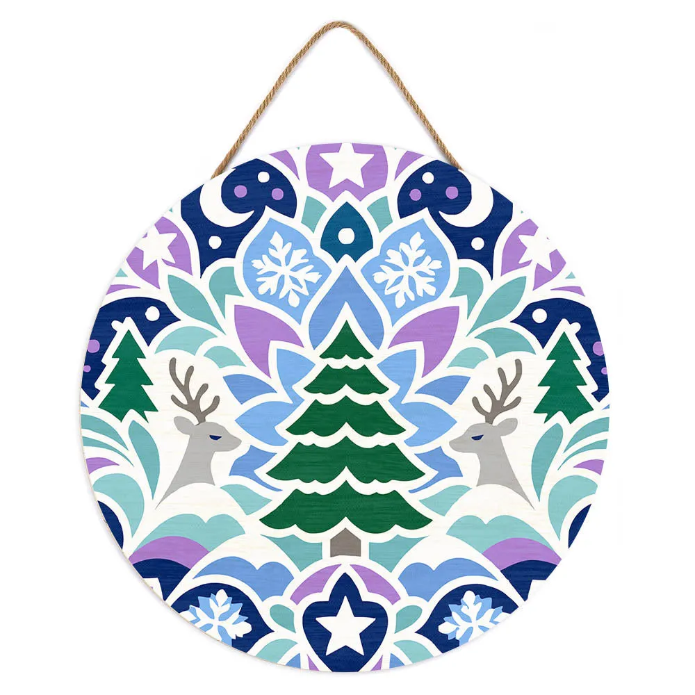 Figured'Art Kerstmandala schilderen op nummer houten schijf 30 cm